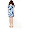 imageGirl Hawaiian Short Sleeve Simple Muumuu Ruffle Dress in Pacific PalmPacific Palm Navy