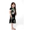imageGirl Hawaiian Short Sleeve Simple Muumuu Ruffle Dress in Pineapple GardenPineapple Garden Black