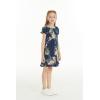 imageGirl Hawaiian Short Sleeve Simple Muumuu Ruffle Dress in Pineapple GardenPineapple Garden Navy