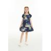 imageGirl Hawaiian Short Sleeve Simple Muumuu Ruffle Dress in Pineapple GardenPineapple Garden Navy