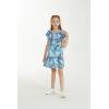 imageGirl Hawaiian Short Sleeve Simple Muumuu Ruffle Dress in Sandy BeachSimply Blue Leaf