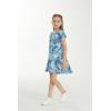 imageGirl Hawaiian Short Sleeve Simple Muumuu Ruffle Dress in Sandy BeachSimply Blue Leaf