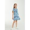 imageGirl Hawaiian Short Sleeve Simple Muumuu Ruffle Dress in Sandy BeachSimply Blue Leaf