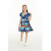 imageGirl Hawaiian Simple Muumuu Dress in Sunset and DolphinSunset and Dolphin Blue