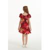 imageGirl Hawaiian Simple Muumuu Dress in Sunset and DolphinSunset and Dolphin Red