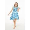 imageGirl Luau Wrap Ruffle Dress in Classic Red HibiscusClassic Blue Hibiscus