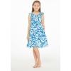 imageGirl Luau Wrap Ruffle Dress in Classic Red HibiscusClassic Blue Hibiscus