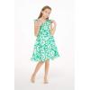 imageGirl Luau Wrap Ruffle Dress in Classic Red HibiscusClassic Green Hibiscus