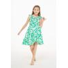 imageGirl Luau Wrap Ruffle Dress in Classic Red HibiscusClassic Green Hibiscus