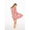 imageGirl Luau Wrap Ruffle Dress in Classic Red HibiscusClassic Red Hibiscus
