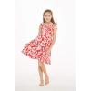 imageGirl Luau Wrap Ruffle Dress in Classic Red HibiscusClassic Red Hibiscus