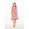 imageGirl Luau Wrap Ruffle Dress in Classic Red HibiscusClassic Red Hibiscus