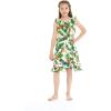imageGirl Luau Wrap Ruffle Dress in Vintage Tropical ToileBird of Paradise