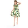 imageGirl Luau Wrap Ruffle Dress in Vintage Tropical ToileBird of Paradise