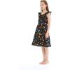 imageGirl Luau Wrap Ruffle Dress in Vintage Tropical ToileFlamingo Party Black