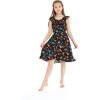 imageGirl Luau Wrap Ruffle Dress in Vintage Tropical ToileFlamingo Party Black
