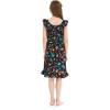 imageGirl Luau Wrap Ruffle Dress in Vintage Tropical ToileFlamingo Party Black