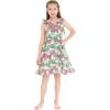 imageGirl Luau Wrap Ruffle Dress in Vintage Tropical ToileFlamingo in Love