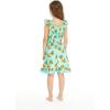 imageGirl Luau Wrap Ruffle Dress in Vintage Tropical ToilePineapple Skull Turquoise