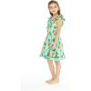 imageGirl Luau Wrap Ruffle Dress in Vintage Tropical ToilePineapple Skull Turquoise