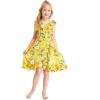 imageGirl Ruffle Wrap Hawaiian Luau Dress in Day Dream BloomPopply Garden Yellow