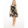 imageGirl Ruffle Wrap Hawaiian Luau Dress in HibiscusHibiscus Black