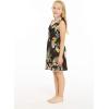 imageGirl Ruffle Wrap Hawaiian Luau Dress in HibiscusHibiscus Black
