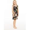 imageGirl Ruffle Wrap Hawaiian Luau Dress in HibiscusHibiscus Black