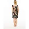 imageGirl Ruffle Wrap Hawaiian Luau Dress in HibiscusHibiscus Black