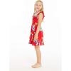 imageGirl Ruffle Wrap Hawaiian Luau Dress in HibiscusHibiscus Red