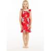 imageGirl Ruffle Wrap Hawaiian Luau Dress in HibiscusHibiscus Red