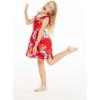 imageGirl Ruffle Wrap Hawaiian Luau Dress in HibiscusHibiscus Red