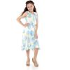 imageGirl Ruffle Wrap Hawaiian Luau Dress in IndriPacific Palm Cream