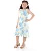 imageGirl Ruffle Wrap Hawaiian Luau Dress in IndriPacific Palm Cream