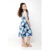 imageGirl Ruffle Wrap Hawaiian Luau Dress in IndriPacific Palm Navy