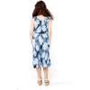 imageGirl Ruffle Wrap Hawaiian Luau Dress in IndriPacific Palm Navy
