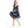 imageGirl Ruffle Wrap Hawaiian Luau Dress in Pineapple GardenPineapple Garden Navy