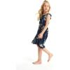 imageGirl Ruffle Wrap Hawaiian Luau Dress in Pineapple GardenPineapple Garden Navy