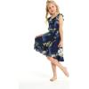 imageGirl Ruffle Wrap Hawaiian Luau Dress in Pineapple GardenPineapple Garden Navy