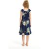 imageGirl Ruffle Wrap Hawaiian Luau Dress in Pineapple GardenPineapple Garden Navy