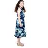 imageGirl Ruffle Wrap Hawaiian Luau Dress in Pretty Tropical FloralOrchid Breeze Navy