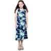 imageGirl Ruffle Wrap Hawaiian Luau Dress in Pretty Tropical FloralOrchid Breeze Navy