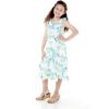 imageGirl Ruffle Wrap Hawaiian Luau Dress in Pretty Tropical FloralOrchid Breeze White