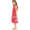 imageGirl Ruffle Wrap Hawaiian Luau Dress in Pretty Tropical FloralPretty Tropical Hot Pink