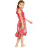 imageGirl Ruffle Wrap Hawaiian Luau Dress in Pretty Tropical FloralPretty Tropical Hot Pink
