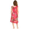 imageGirl Ruffle Wrap Hawaiian Luau Dress in Pretty Tropical FloralPretty Tropical Hot Pink