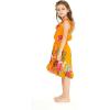 imageGirl Ruffle Wrap Hawaiian Luau Dress in Pretty Tropical FloralPretty Tropical Orange