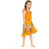 imageGirl Ruffle Wrap Hawaiian Luau Dress in Pretty Tropical FloralPretty Tropical Orange