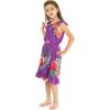 imageGirl Ruffle Wrap Hawaiian Luau Dress in Pretty Tropical FloralPretty Tropical Purple
