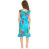 imageGirl Ruffle Wrap Hawaiian Luau Dress in Pretty Tropical FloralPretty Tropical Turquoise